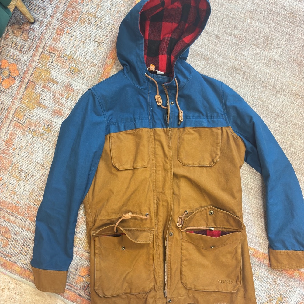Stylish Blue and Brown Orvis Jacket